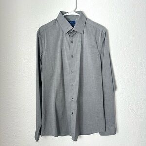 Apt. 9 Dress Shirt Men’s M Gray Button Front Collared Long Sleeve Top